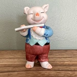 EUC - Bronson Collection Vintage 1994 BC Pig Figurine Playing the Flute